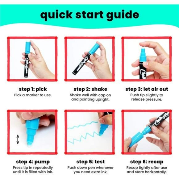 White Chalk Markers Fine Tip (4 Pack 3mm) - Wet & Dry Erase Chalk Pens - Picture 5 of 6